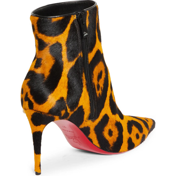 Christian Louboutin So Kate Booty 85 Black Spicy Leopard Ankle Heel Bootie 38 - Picture 8 of 12
